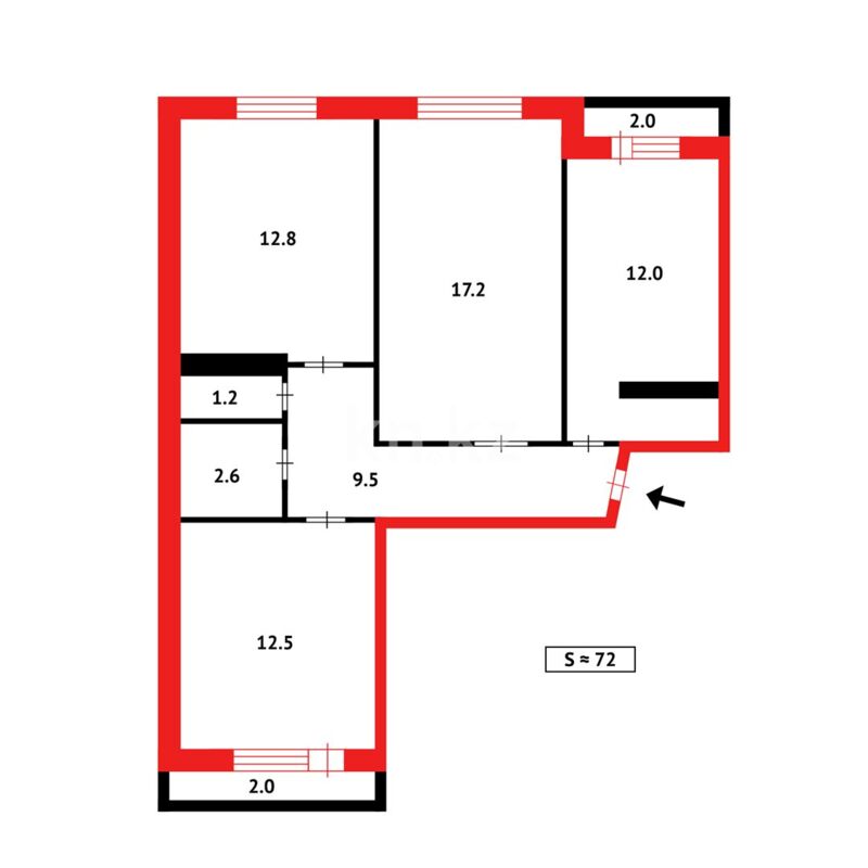 Продажа 3-комнатной квартиры, 70 м² - Продажа трехкомнатных квартир в панельном доме в Казахстане - страница 48 фото 15 из 15