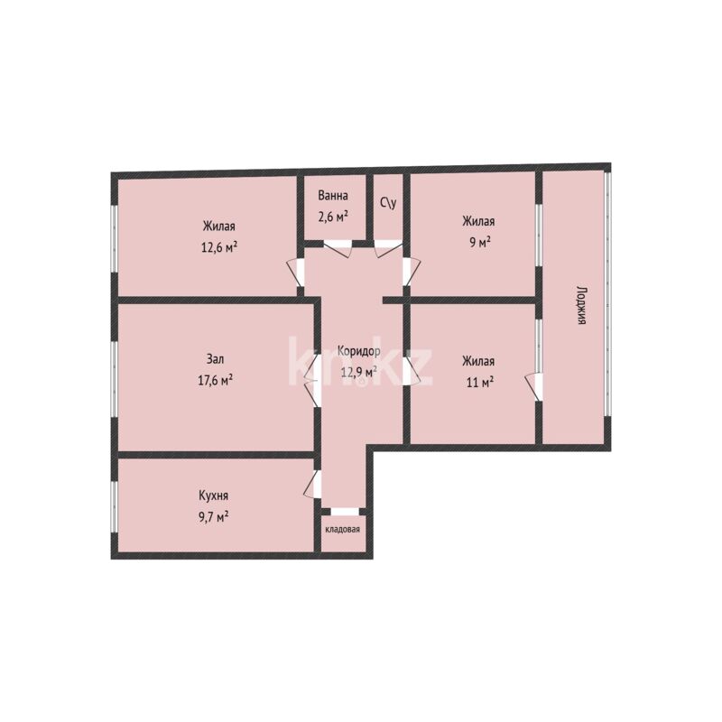 Продажа 4-комнатной квартиры, 81 м² - Продажа четырехкомнатных квартир в кирпичном доме в Казахстане - страница 2 фото 14 из 14