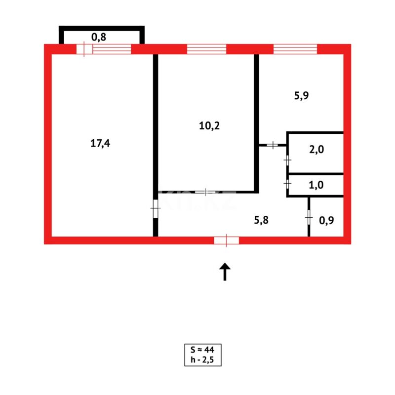 Продажа 2-комнатной квартиры, 43 м² - Продажа квартир в Абае фото 5 из 5