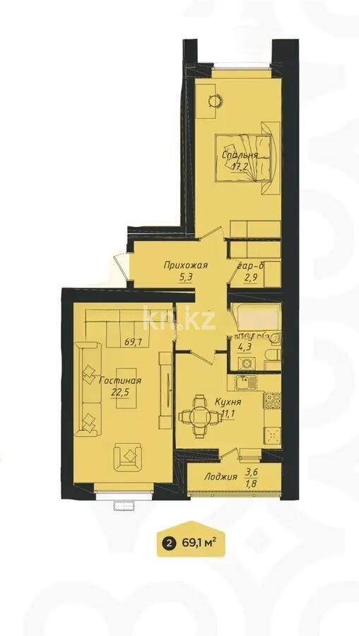 Продажа 3-комнатной квартиры, 70 м² - Продажа трехкомнатных квартир в кирпичном доме в Казахстане - страница 83 фото 1 из 1