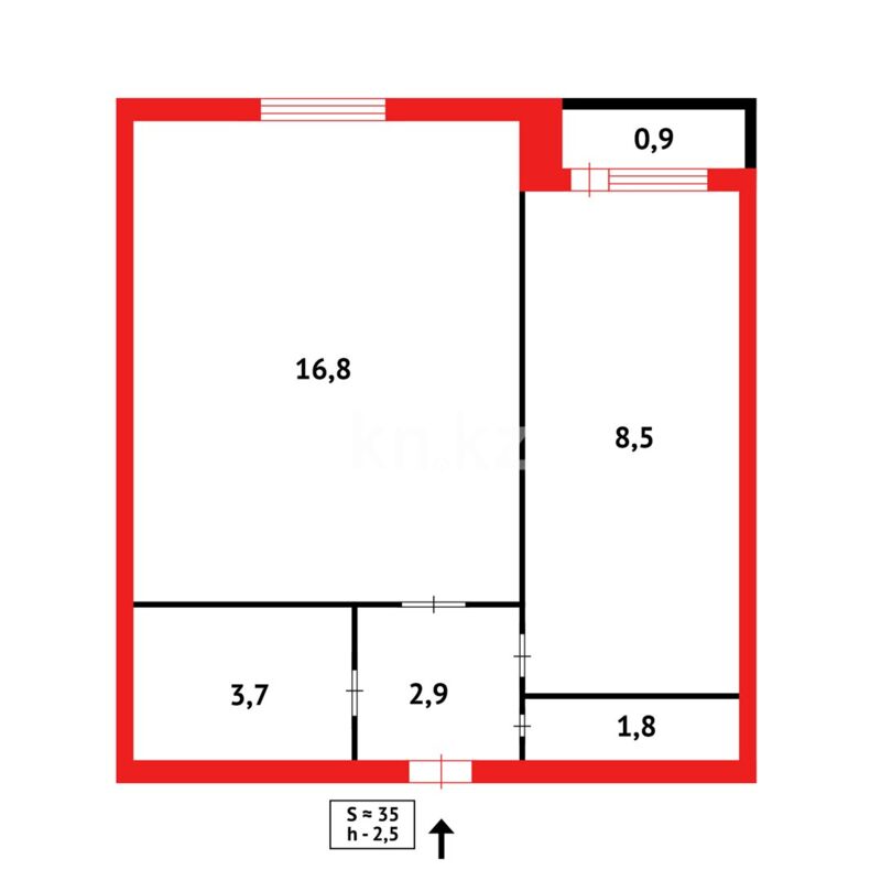 Продажа 1-комнатной квартиры, 35 м² - Продажа квартир в районе Нового рынка Караганды фото 8 из 8