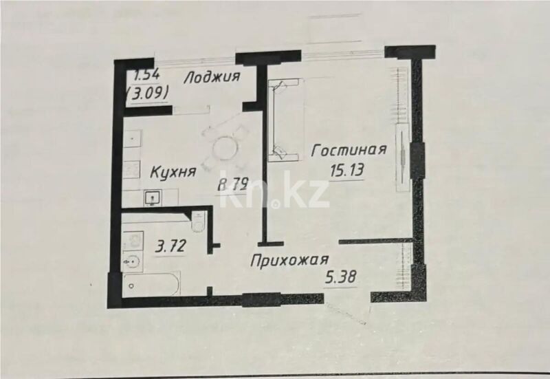 Продажа 1-комнатной квартиры, 34.56 м² - Продажа однокомнатных квартир в Астане - страница 41 фото 1 из 1