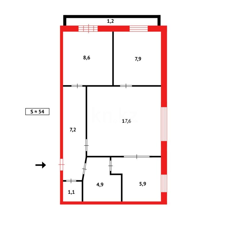 Продажа 3-комнатной квартиры, 53 м² - Продажа квартир в блочном доме в Темиртау - страница 3 фото 14 из 14