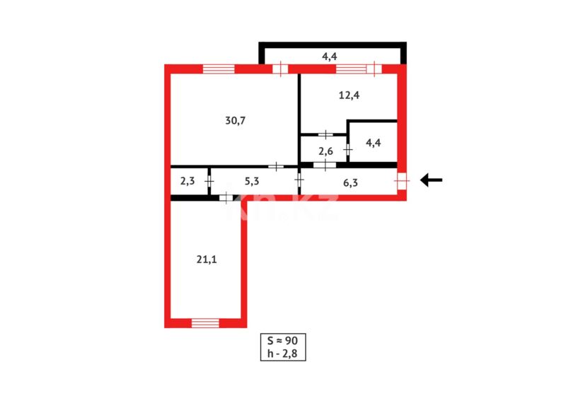 Продажа 3-комнатной квартиры, 89.5 м² - Продажа трехкомнатных квартир в Казахстане - страница 96 фото 14 из 14