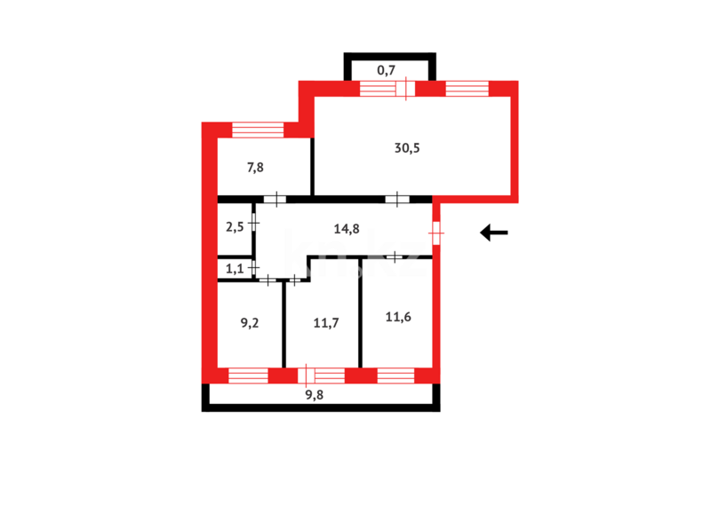 Продажа 4-комнатной квартиры, 99 м² - Продажа четырехкомнатных квартир в кирпичном доме в Караганде - страница 4 фото 24 из 24