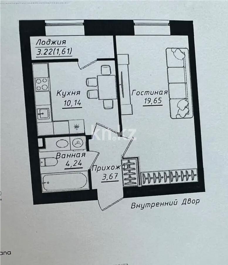 Продажа 1-комнатной квартиры, 41 м² - Продажа однокомнатных квартир в р-не Сарайшык Астаны - страница 15 фото 1 из 1
