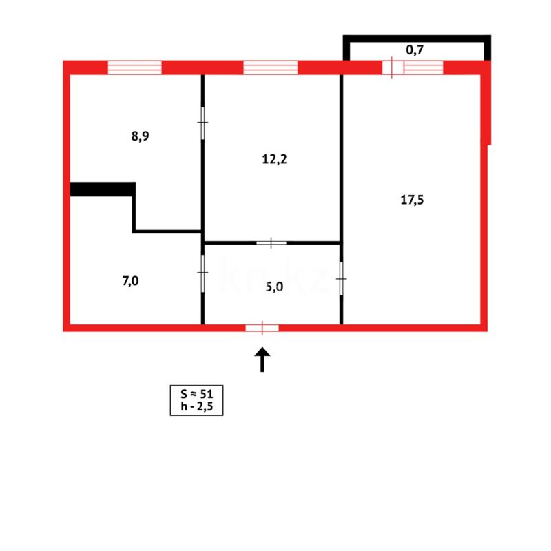 Продажа 2-комнатной квартиры, 50 м² - Продажа двухкомнатных квартир в Казахстане - страница 549 фото 12 из 12