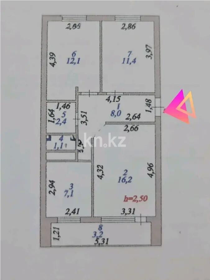 Продажа 3-комнатной квартиры, 61 м² - Продажа квартир в панельном доме в Астане - страница 17 фото 7 из 7