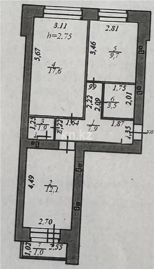 Продажа 2-комнатной квартиры, 52.7 м² - Продажа квартир в Казахстане - страница 50 фото 7 из 7