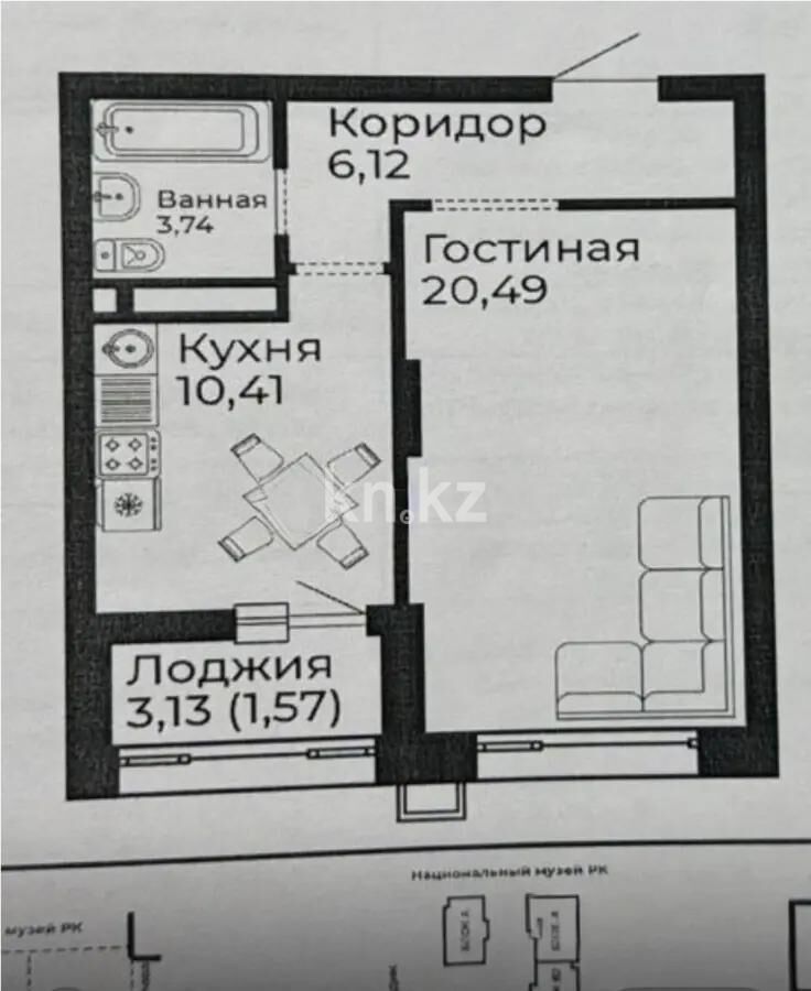 Продажа 1-комнатной квартиры, 42.33 м² - Продажа однокомнатных квартир в р-не Сарайшык Астаны - страница 21 фото 1 из 1