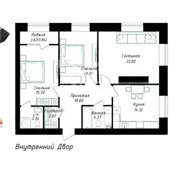 Продажа 3-комнатной квартиры, 86.11 м² - Продажа квартир в Астане - страница 15 фото 1 из 1