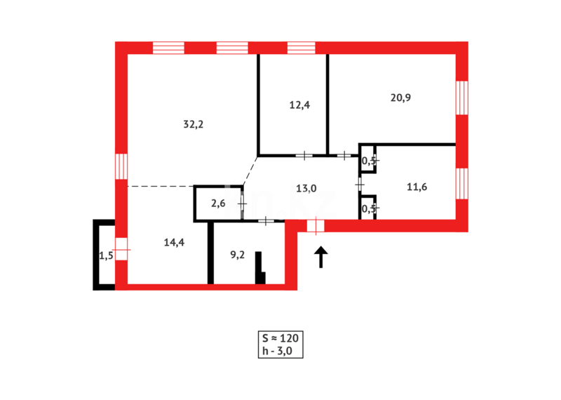 Продажа 4-комнатной квартиры, 140 м² - Продажа четырехкомнатных квартир в блочном доме в Темиртау фото 4 из 4