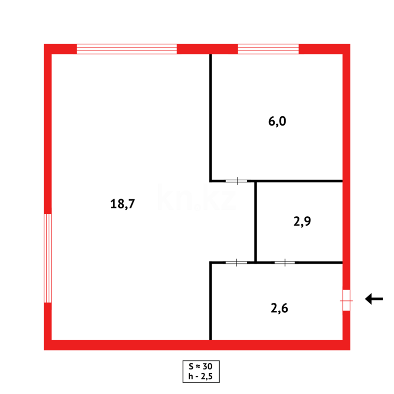 Продажа 1-комнатной квартиры, 30 м² - Продажа однокомнатных квартир в Городе Караганды - страница 5 фото 5 из 5