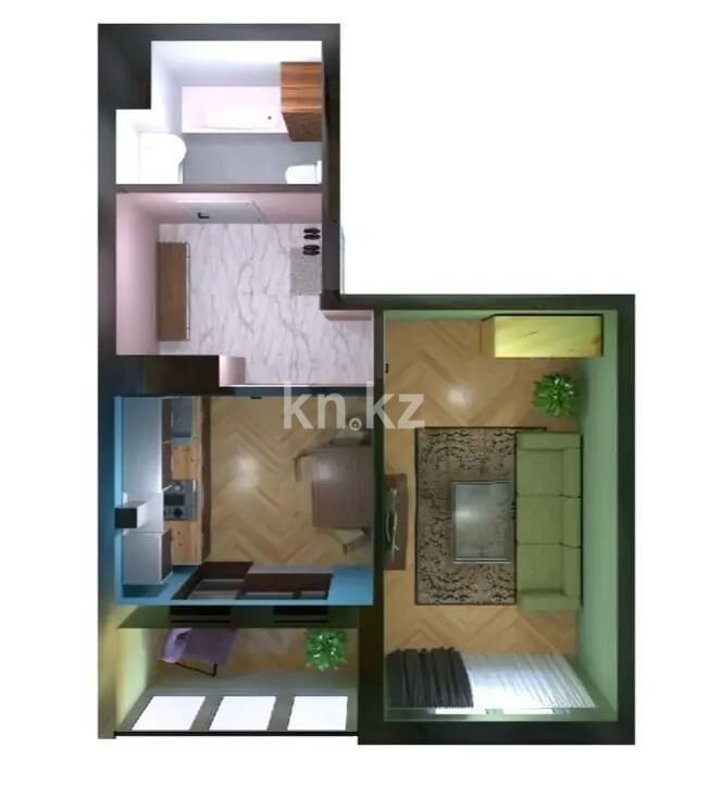 Продажа 1-комнатной квартиры, 40 м² - Продажа однокомнатных квартир в Казахстане - страница 7 фото 1 из 1