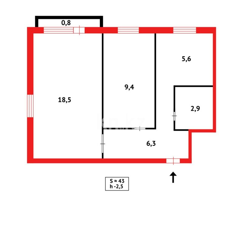 Продажа 2-комнатной квартиры, 44 м² - Продажа квартир в блочном доме в Казахстане - страница 49 фото 11 из 11