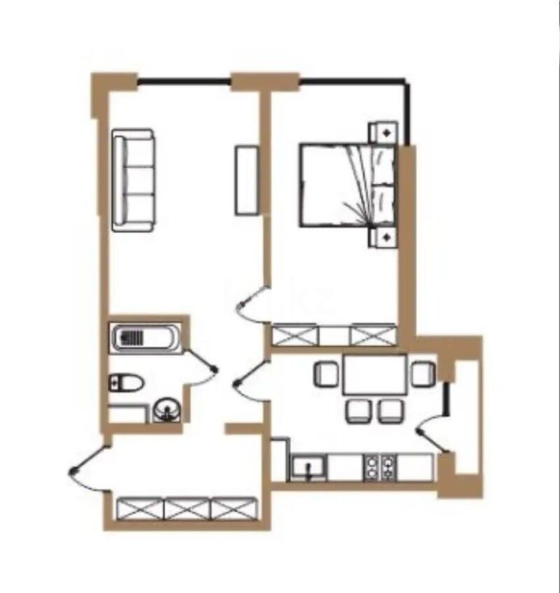 Продажа 3-комнатной квартиры, 56.4 м² - Продажа трехкомнатных квартир в монолитно-каркасном доме в Алматы фото 1 из 1