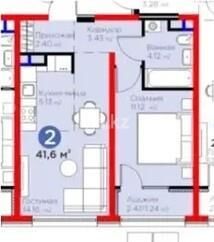 Продажа 2-комнатной квартиры, 41.6 м² - Продажа двухкомнатных квартир в Алатауском р-не Алматы - страница 5 фото 1 из 1