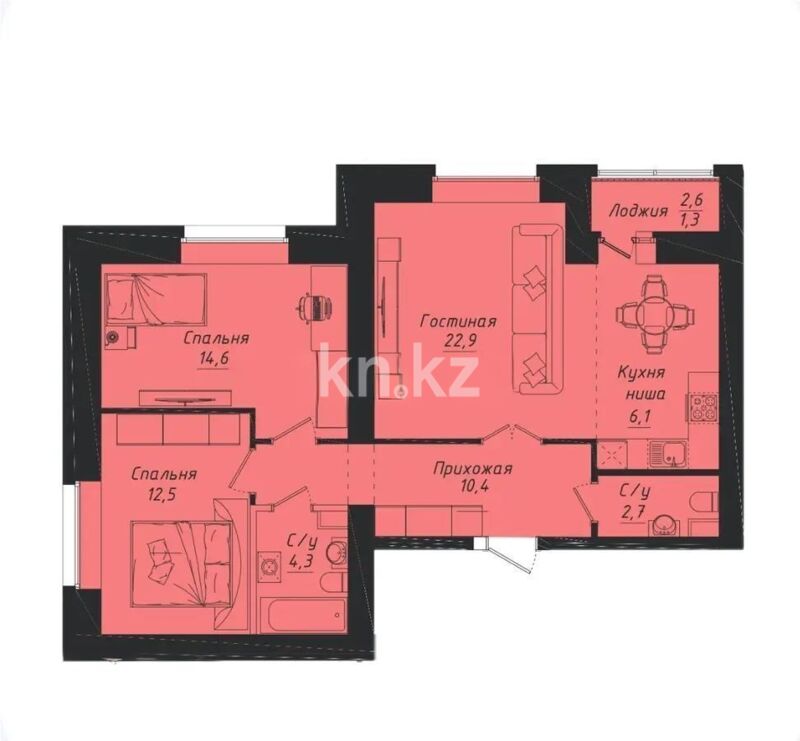 Продажа 3-комнатной квартиры, 77 м² - Продажа квартир в кирпичном доме в Казахстане - страница 17 фото 1 из 1
