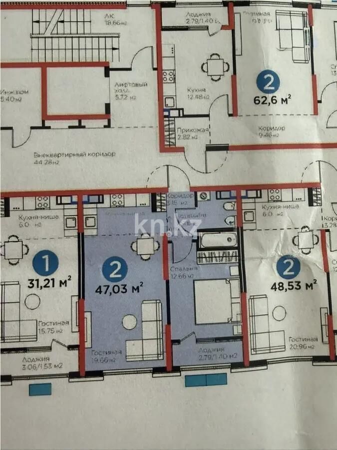 Продажа 1-комнатной квартиры, 28.78 м² - Продажа квартир в монолитно-каркасном доме в Казахстане - страница 39 фото 1 из 1