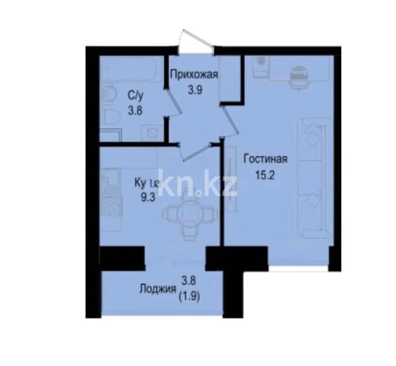 Продажа 1-комнатной квартиры, 34.1 м² - Продажа однокомнатных квартир в р-не Нура Астаны - страница 19 фото 1 из 1