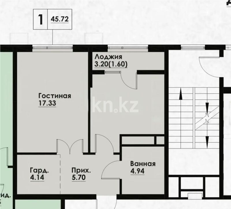 Продажа 1-комнатной квартиры, 45.72 м² - Продажа однокомнатных квартир в Алмалинском р-не Алматы - страница 17 фото 1 из 1