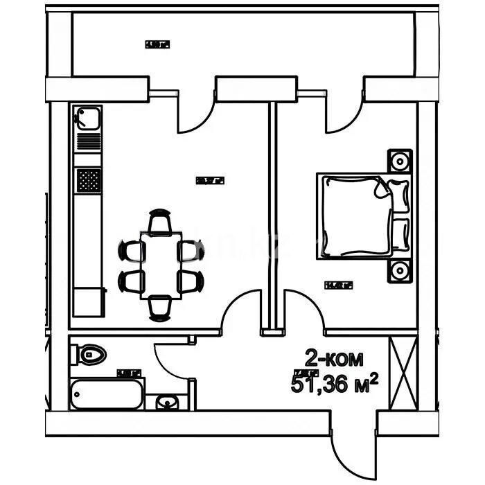 Продажа 2-комнатной квартиры, 51.36 м² - Продажа двухкомнатных квартир в р-не Сарайшык Астаны - страница 34 фото 1 из 1