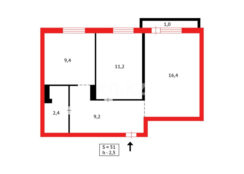 Продажа 2-комнатной квартиры, 51 м² - Продажа двухкомнатных квартир в Астане - страница 45 фото 8 из 8