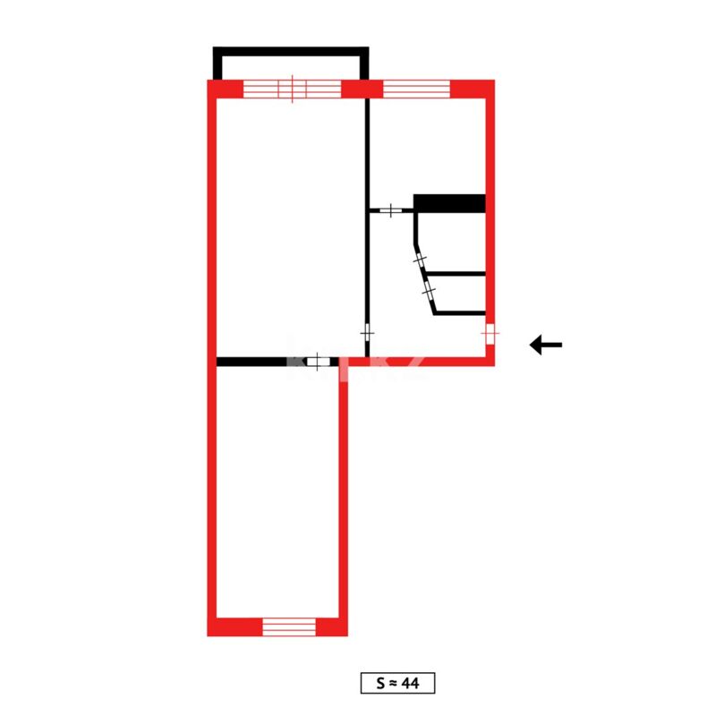 Продажа 2-комнатной квартиры, 44 м² - Аренда офисных и торговых помещений в Костанае фото 11 из 11