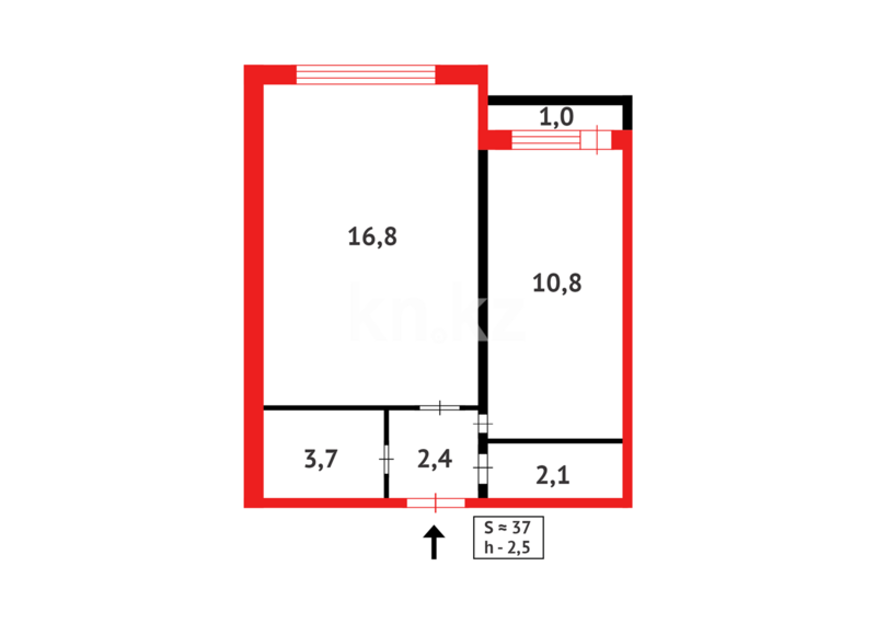 Продажа 1-комнатной квартиры, 37 м² - Продажа однокомнатных квартир на Юго-Востоке Караганды - страница 8 фото 7 из 7