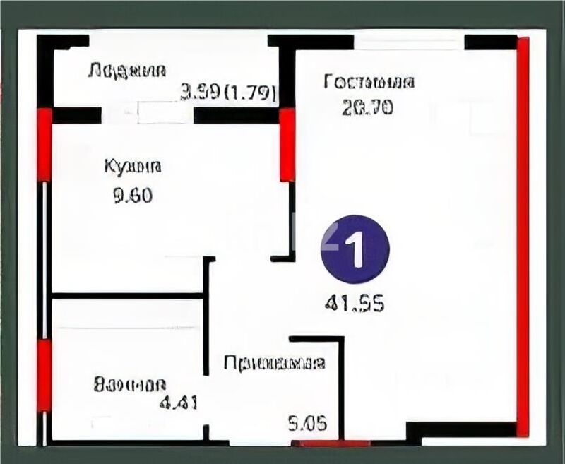 Продажа 1-комнатной квартиры, 41 м² - Продажа однокомнатных квартир в Казахстане - страница 5 фото 1 из 1