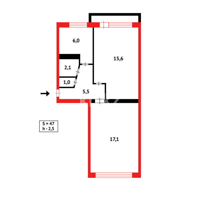 Продажа 2-комнатной квартиры, 47 м² - Продажа двухкомнатных квартир в Майкудуке Караганды - страница 19 фото 13 из 13