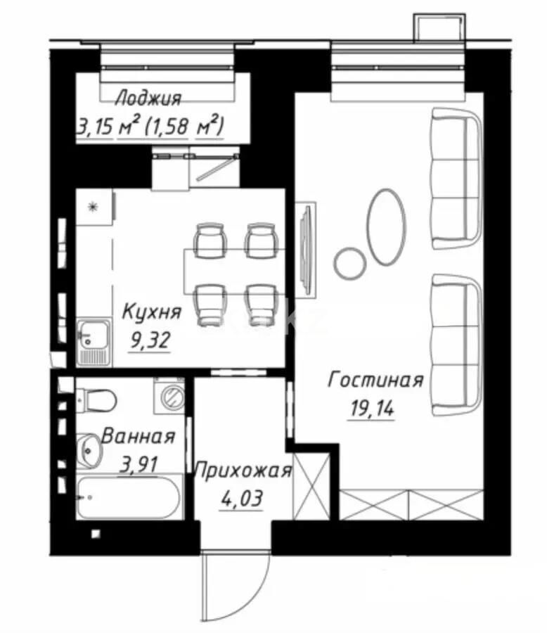 Продажа 1-комнатной квартиры, 39 м² - Продажа однокомнатных квартир в р-не Нура Астаны - страница 25 фото 1 из 1