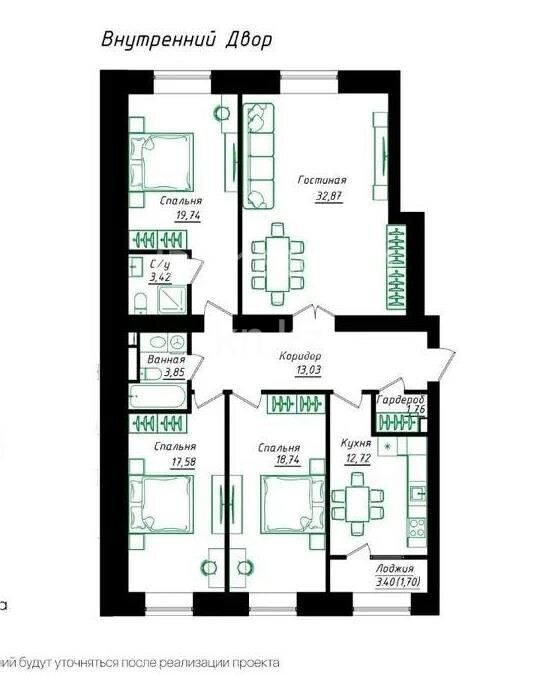 Продажа 4-комнатной квартиры, 126 м² - Продажа квартир в Казахстане - страница 3 фото 1 из 1