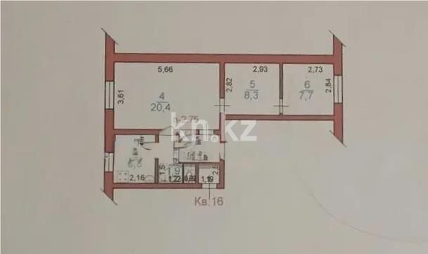 Продажа 3-комнатной квартиры, 49.9 м² - Продажа трехкомнатных квартир в Жетысуском р-не Алматы - страница 7 фото 1 из 1