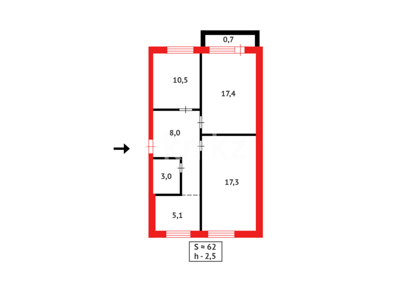 Продажа 3-комнатной квартиры, 62 м² - Продажа трехкомнатных квартир в Майкудуке Караганды - страница 5 фото 9 из 9
