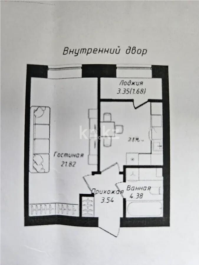 Продажа 1-комнатной квартиры, 41.46 м² - Продажа однокомнатных квартир в р-не Есиль Астаны - страница 24 фото 1 из 1