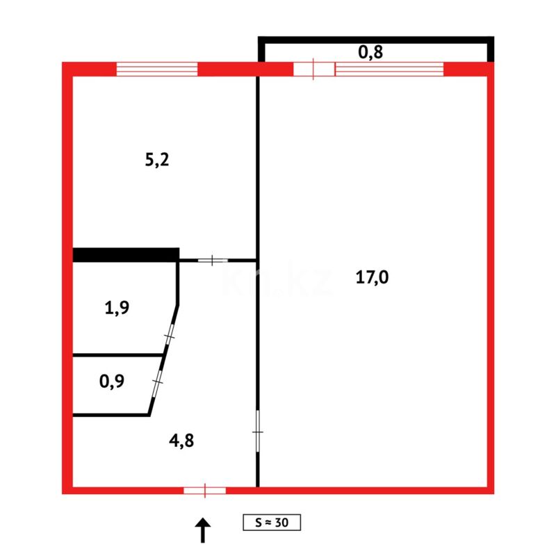 Продажа 1-комнатной квартиры, 32 м² - Продажа квартир в панельном доме в Темиртау - страница 2 фото 6 из 6