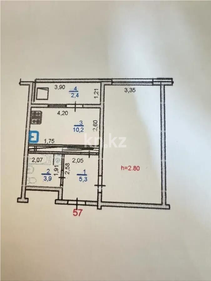 Продажа 1-комнатной квартиры, 44.4 м² - Продажа однокомнатных квартир в Наурызбайском р-не Алматы - страница 4 фото 5 из 5