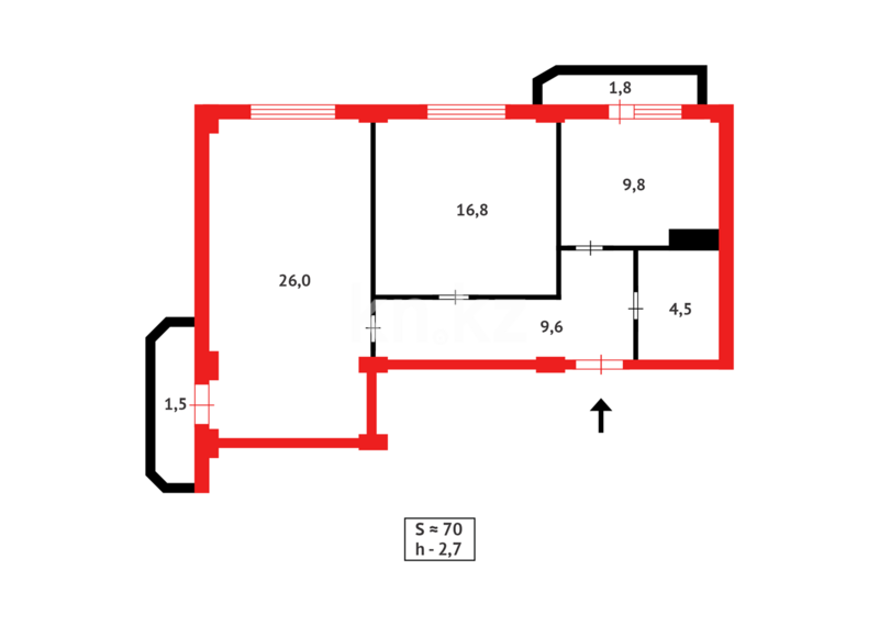 Продажа 2-комнатной квартиры, 70 м² - Продажа двухкомнатных квартир в монолитно-каркасном доме в Караганде - страница 2 фото 10 из 11