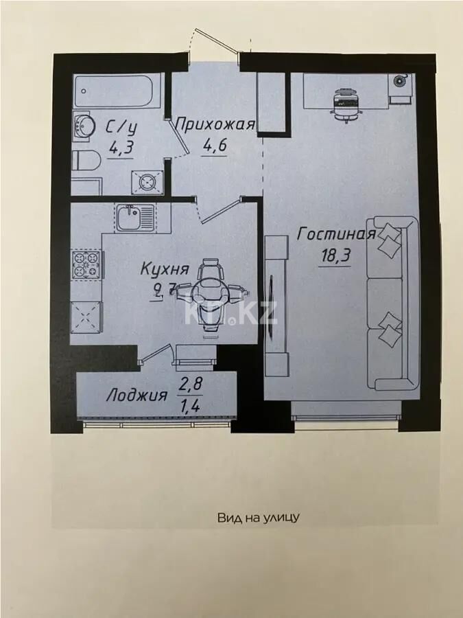 Продажа 1-комнатной квартиры, 38.3 м² - Продажа однокомнатных квартир в р-не Нура Астаны - страница 18 фото 1 из 1