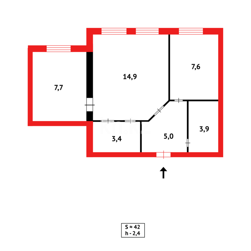 Продажа 2-комнатной квартиры, 42 м² - Продажа двухкомнатных квартир в Городе Караганды - страница 8 фото 14 из 14