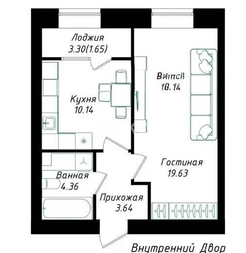 Продажа 1-комнатной квартиры, 40 м² - Продажа квартир в Казахстане - страница 74 фото 1 из 1