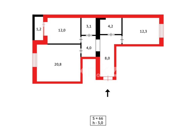 Продажа 2-комнатной квартиры, 65 м² - Продажа  двухкомнатных квартир в новостройках Караганды фото 21 из 21
