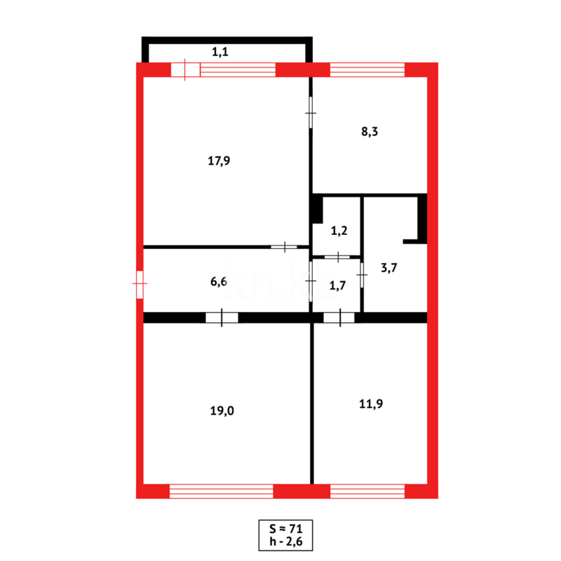 Продажа 3-комнатной квартиры, 72 м² - Продажа трехкомнатных квартир в Майкудуке Караганды - страница 9 фото 17 из 17