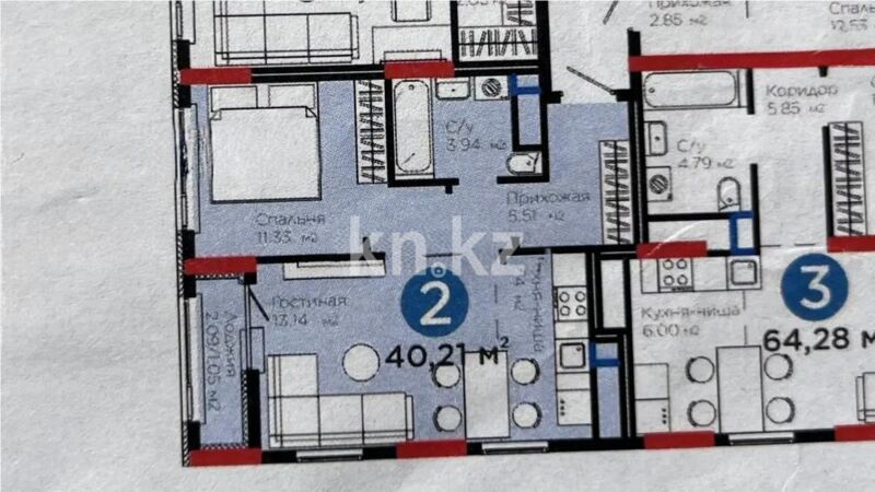Продажа 2-комнатной квартиры, 40.21 м² - Продажа квартир в монолитном доме в Астане - страница 8 фото 1 из 1