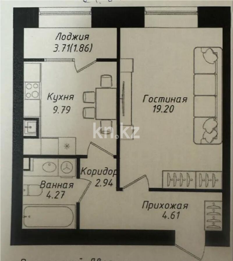Продажа 1-комнатной квартиры, 43 м² - Продажа однокомнатных квартир от собственников в Астане - страница 5 фото 1 из 1