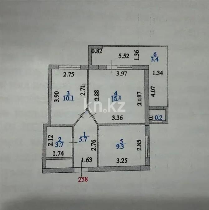 Продажа 2-комнатной квартиры, 50 м² - Продажа двухкомнатных квартир в блочном доме в Астане фото 5 из 5
