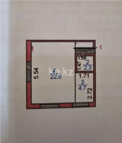 Продажа 1-комнатной квартиры, 32 м² - Продажа однокомнатных квартир в Городе Караганды - страница 3 фото 4 из 4