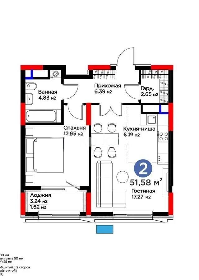 Продажа 2-комнатной квартиры, 52 м² - Продажа двухкомнатных квартир в р-не Есиль Астаны - страница 28 фото 1 из 1