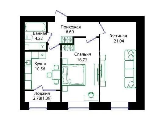 Продажа 2-комнатной квартиры, 60.54 м² - Продажа двухкомнатных квартир в р-не Сарыарка Астаны - страница 20 фото 1 из 1